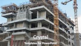  Presentation with under construction - PPT theme consisting of line site - buildings under construction background and a gray colored foreground