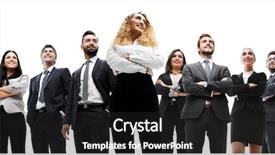  Presentation with successful - Presentation theme having line staff management - happy successful business team isolated background and a  colored foreground