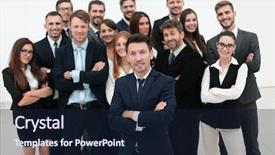  Presentation with team leader - Presentation theme consisting of line staff management - leader standing in front background and a wine colored foreground