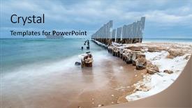  Presentation with sea war - Cool new presentation design with line to the world war backdrop and a  colored foreground