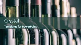  Presentation with out line of glass bottle - Presentation with line of wine bottles close background and a ocean colored foreground