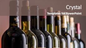  Presentation with bottles - Amazing PPT theme having line of wine bottles close backdrop and a gray colored foreground