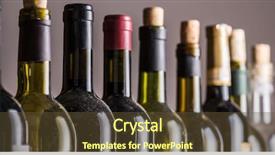  Presentation with bottles - Amazing PPT theme having line of wine bottles close backdrop and a tawny brown colored foreground