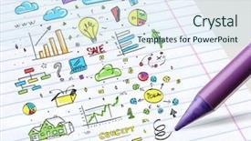  Presentation with multimedia - Beautiful PPT layouts featuring linear - close-up of drawing colorful multimedia backdrop and a sky blue colored foreground