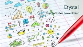  Presentation with multimedia - PPT layouts with linear - close-up of drawing colorful multimedia background and a sky blue colored foreground