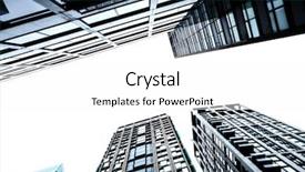  Presentation with city buildings - PPT layouts with linear - clouseup of the top section background and a white colored foreground