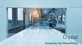  Presentation with robotic - Beautiful slide set featuring linear - conveyor tracking controler of robotic backdrop and a light blue colored foreground