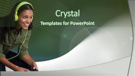  Presentation with controller - Amazing theme having linear - digital composite of woman playing backdrop and a tawny brown colored foreground