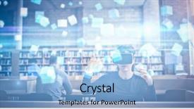  Presentation with futuristic - Presentation theme with linear - futuristic screen with quaders background and a light blue colored foreground