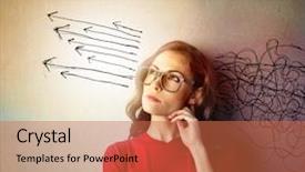  Presentation with thoughts - Colorful slides enhanced with linear - girl organising her thoughts backdrop and a red colored foreground