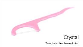  Presentation with pink and white - Cool new slide deck with linear - pink floss toothpick isolated backdrop and a white colored foreground