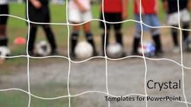  Presentation with goal ball - Presentation theme enhanced with lined up behind soccer goal background and a light gray colored foreground
