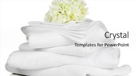  Presentation with linen - Audience pleasing PPT layouts consisting of linen - stack of clean bedding sheets backdrop and a white colored foreground