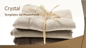  Presentation with napkins - Colorful presentation design enhanced with linen cloth napkins in brown backdrop and a lemonade colored foreground