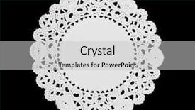  Presentation with linen - Presentation theme featuring linen paper - decorative round doily isolated background and a light gray colored foreground