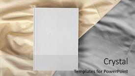  Presentation with white sheet - Colorful PPT theme enhanced with linen paper - white closed book on crumpled backdrop and a  colored foreground