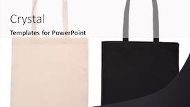  Presentation with eco friendly bags - Presentation theme having linen-reusable-eco-friendly-bags background and a white colored foreground