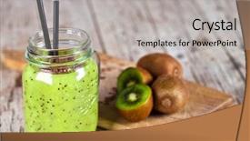  Presentation with rustic healthy - Presentation theme enhanced with linen seeds healthy fresh diet background and a light gray colored foreground