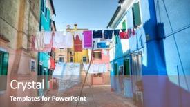  Presentation with dry fruits and nuts - PPT theme with linens dry outdoors italian street background and a  colored foreground