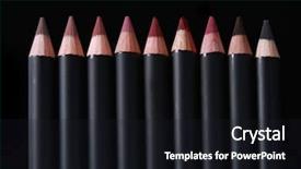  Presentation with black - PPT layouts consisting of liners - black lip liner pencils background and a wine colored foreground