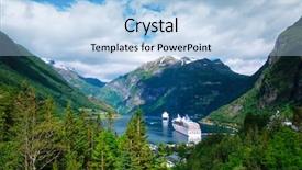  Presentation with western - Amazing slide deck having liners - breathtaking view of sunnylvsfjorden fjord backdrop and a light blue colored foreground