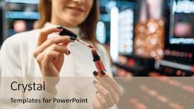  Presentation with cosmetics pharmaceuticals and biologics - Slide set featuring liners - customer looks on lip liner background and a coral colored foreground