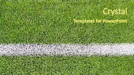  Presentation with football field - Colorful presentation theme enhanced with white lines - sport and game concept backdrop and a tawny brown colored foreground