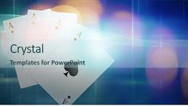  Presentation with playing cards - Theme having lines art glowing dark - digital 3d image playing cards background and a sky blue colored foreground