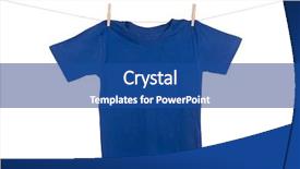  Presentation with colored - Cool new PPT theme with lines blue white - bright colored tee shirt hanging backdrop and a ocean colored foreground