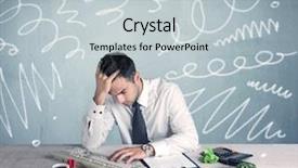  Presentation with desk in line - Beautiful theme featuring lines illustration on background wall backdrop and a lemonade colored foreground