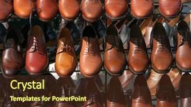  Presentation with lines - Presentation theme with lines of brown colored mens shoes on a stand background and a tawny brown colored foreground