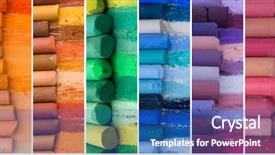  Presentation with artistic - Colorful theme enhanced with lines rainbow color - big collection of colorful banners backdrop and a ocean colored foreground