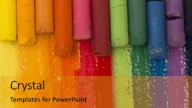  Presentation with crayons - Colorful presentation enhanced with lines rainbow color - colorful crayons background backdrop and a gold colored foreground