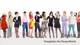  Presentation with group of people - Cool new presentation with happy couple in frame beautiful young couple looking through a picture frame and smiling while isolated on black backdrop and a tawny brown colored foreground