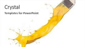  Presentation with paint brush brash and red - Cool new presentation with lines yellow - red paint splashing backdrop and a white colored foreground