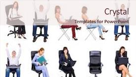  Presentation with groups - Presentation design consisting of lineup - isolated groups many colleagues background and a  colored foreground