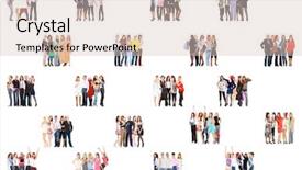  Presentation with groups - PPT theme with lineup - isolated groups many colleagues background and a lemonade colored foreground