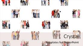  Presentation with corporate catering - Slide set with lineup - office idea corporate teamwork background and a  colored foreground