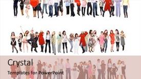  Presentation with diversity business ethics - Audience pleasing theme consisting of lineup - people diversity business idea backdrop and a coral colored foreground