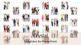  Presentation with people seniors diversity - Presentation design with lineup - people diversity many colleagues background and a lemonade colored foreground