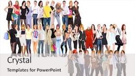  Presentation with diversity - Slides enhanced with lineup - people diversity office idea background and a  colored foreground