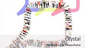  Presentation with diversity - Amazing slide deck having lineup - people diversity standing together backdrop and a light gray colored foreground