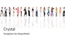  Presentation with together - Slides with lineup - standing together workforce concept background and a  colored foreground