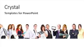  Presentation with together - Cool new slides with lineup - team over white colleagues together backdrop and a white colored foreground