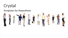  Presentation with united - Colorful presentation design enhanced with lineup - united company team over white backdrop and a  colored foreground