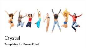  Presentation with victory team - Colorful presentation theme enhanced with lineup - winning idea team victory backdrop and a  colored foreground