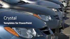  Presentation with dealership - PPT layouts consisting of lineup-of-new-cars background and a ocean colored foreground