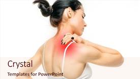  Presentation with joint pain - Presentation theme consisting of lingerie back view medical advertising background and a lemonade colored foreground