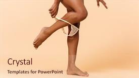  Presentation with glamour pantyhose - Slides featuring lingerie standing isolated over beige background and a lemonade colored foreground