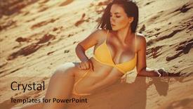  Presentation with sexy - Audience pleasing theme consisting of lingery - young sexy brunette woman backdrop and a coral colored foreground